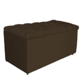 Calçadeira Estofada Liverpool 90 cm Solteiro Suede Marrom - Amarena Móveis