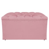 Calçadeira Estofada Liverpool 90 cm Solteiro Suede Rosa Bebê - Amarena Móveis