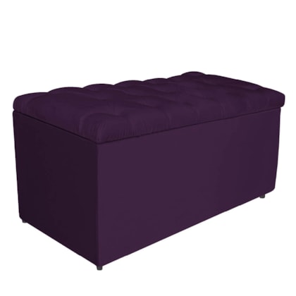 Calçadeira Estofada Liverpool 90 cm Solteiro Suede Roxo - Amarena Móveis