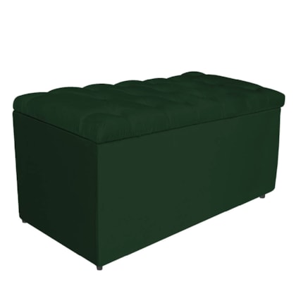 Calçadeira Estofada Liverpool 90 cm Solteiro Suede Verde - Amarena Móveis