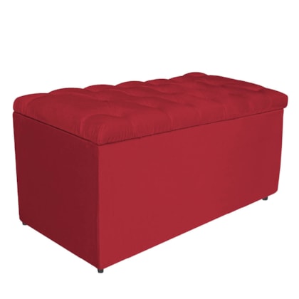 Calçadeira Estofada Liverpool 90 cm Solteiro Suede Vermelho - Amarena Móveis