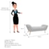 Calçadeira Estofada Veneza 140 cm Casal Corano Branco - Amarena Moveis
