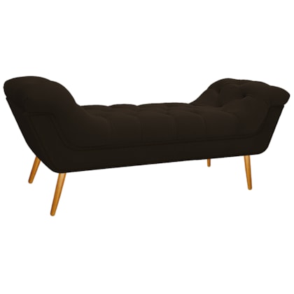 Calçadeira Estofada Veneza 140 cm Casal Corano Marrom - Amarena Moveis
