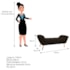 Calçadeira Estofada Veneza 140 cm Casal Corano Marrom - Amarena Moveis