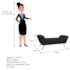 Calçadeira Estofada Veneza 140 cm Casal Corano Preto - Amarena Moveis
