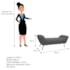 Calçadeira Estofada Veneza 140 cm Casal Linho Cinza Escuro - Amarena Moveis