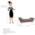 Calçadeira Estofada Veneza 140 cm Casal Linho Rosê - Amarena Moveis