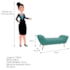 Calçadeira Estofada Veneza 140 cm Casal Suede Azul Tiffany - Amarena Moveis