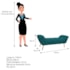 Calçadeira Estofada Veneza 140 cm Casal Suede Azul Turquesa - Amarena Moveis