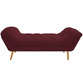 Calçadeira Estofada Veneza 140 cm Casal Suede Bordô - Amarena Moveis