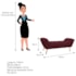 Calçadeira Estofada Veneza 140 cm Casal Suede Bordô - Amarena Moveis