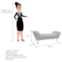 Calçadeira Estofada Veneza 140 cm Casal Suede Branco - Amarena Moveis