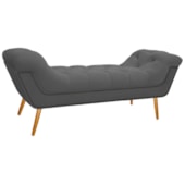 Calçadeira Estofada Veneza 140 cm Casal Suede Cinza - Amarena Moveis