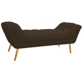 Calçadeira Estofada Veneza 140 cm Casal Suede Marrom - Amarena Moveis