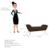 Calçadeira Estofada Veneza 140 cm Casal Suede Marrom - Amarena Moveis