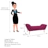 Calçadeira Estofada Veneza 140 cm Casal Suede Pink - Amarena Moveis