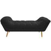 Calçadeira Estofada Veneza 140 cm Casal Suede Preto - Amarena Moveis