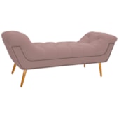 Calçadeira Estofada Veneza 140 cm Casal Suede Rosê - Amarena Moveis