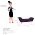 Calçadeira Estofada Veneza 140 cm Casal Suede Roxo - Amarena Moveis