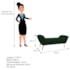 Calçadeira Estofada Veneza 140 cm Casal Suede Verde - Amarena Moveis