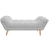 Calçadeira Estofada Veneza 160 cm Queen Size Corano Branco - Amarena Moveis