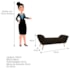 Calçadeira Estofada Veneza 160 cm Queen Size Corano Marrom - Amarena Moveis
