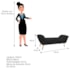 Calçadeira Estofada Veneza 160 cm Queen Size Corano Preto - Amarena Moveis