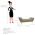 Calçadeira Estofada Veneza 160 cm Queen Size Linho Bege - Amarena Moveis