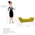 Calçadeira Estofada Veneza 160 cm Queen Size Suede Amarelo - Amarena Moveis