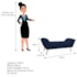 Calçadeira Estofada Veneza 160 cm Queen Size Suede Azul Marinho - Amarena Moveis