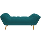 Calçadeira Estofada Veneza 160 cm Queen Size Suede Azul Turquesa - Amarena Moveis