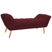 Calçadeira Estofada Veneza 160 cm Queen Size Suede Bordô - Amarena Moveis