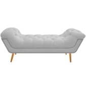 Calçadeira Estofada Veneza 160 cm Queen Size Suede Branco - Amarena Moveis