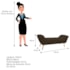 Calçadeira Estofada Veneza 160 cm Queen Size Suede Marrom - Amarena Moveis