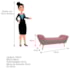 Calçadeira Estofada Veneza 160 cm Queen Size Suede Rosa Bebê - Amarena Moveis