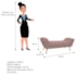 Calçadeira Estofada Veneza 160 cm Queen Size Suede Rosê - Amarena Moveis