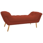 Calçadeira Estofada Veneza 160 cm Queen Size Suede Terracota - Amarena Moveis