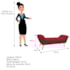 Calçadeira Estofada Veneza 160 cm Queen Size Suede Vermelho - Amarena Moveis