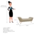 Calçadeira Estofada Veneza 195 cm King Size Corano Bege - Amarena Moveis