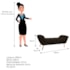 Calçadeira Estofada Veneza 195 cm King Size Corano Marrom - Amarena Moveis