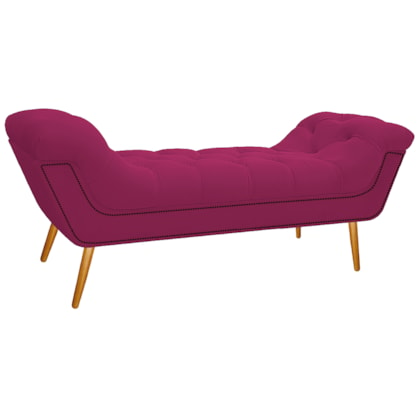 Calçadeira Estofada Veneza 195 cm King Size Suede Pink - Amarena Moveis