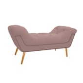 Calçadeira Estofada Veneza 195 cm King Size Suede Rosê - Amarena Moveis