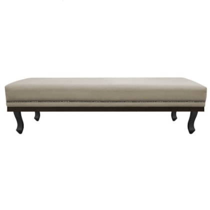 Calçadeira King Orlando P02 195 cm para cama Box Suede Bege - Amarena Móveis