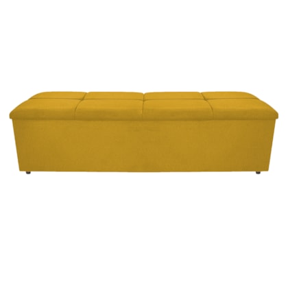 Calçadeira Munique 140 cm Casal Suede Amarelo AM Decor