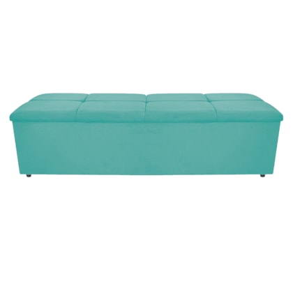 Calçadeira Munique 140 cm Casal Suede Azul Tiffany AM Decor