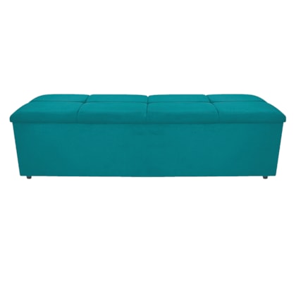 Calçadeira Munique 140 cm Casal Suede Azul Turquesa AM Decor