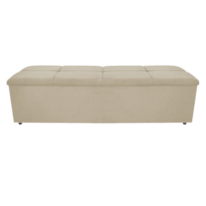 Calçadeira Munique 140 cm Casal Suede Bege AM Decor