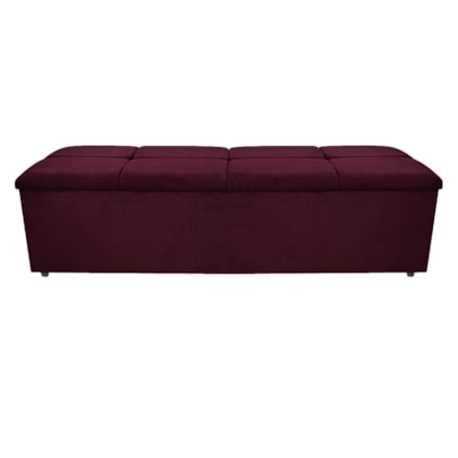 Calçadeira Munique 140 cm Casal Suede Bordô AM Decor