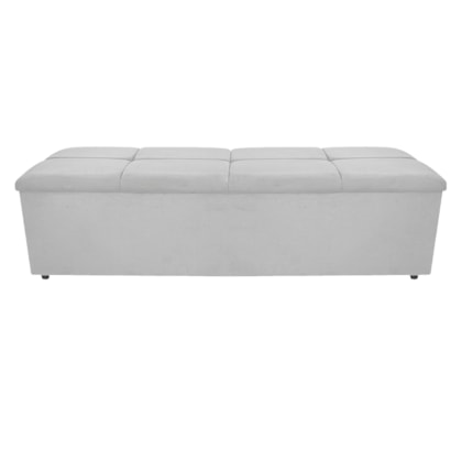 Calçadeira Munique 140 cm Casal Suede Branco AM Decor