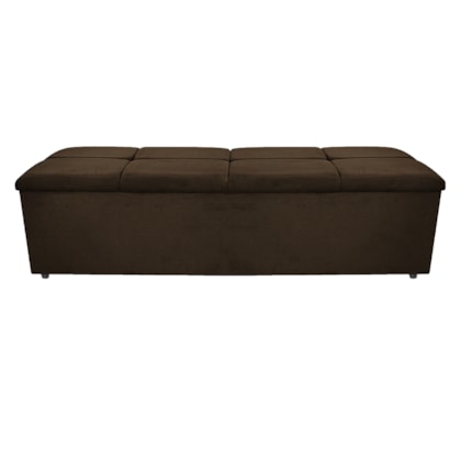 Calçadeira Munique 140 cm Casal Suede Marrom AM Decor